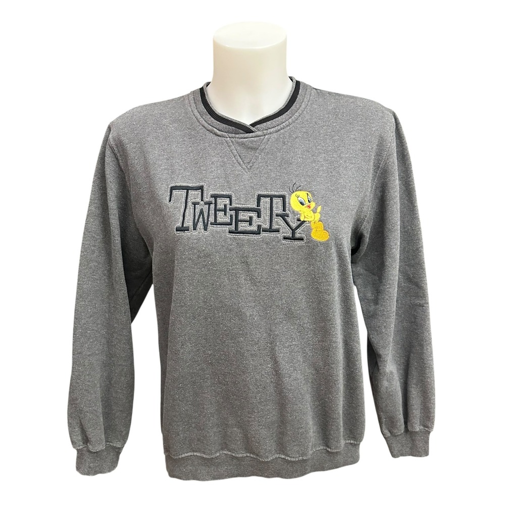 Tweety Bird Looney Tunes Collection Gray Sweatshirt Sz Small Vintage‎ 90s Womens
